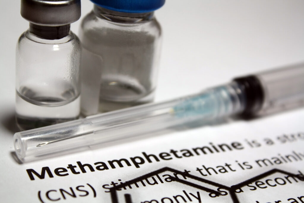 Methamphetamine central nervous system stimulant.