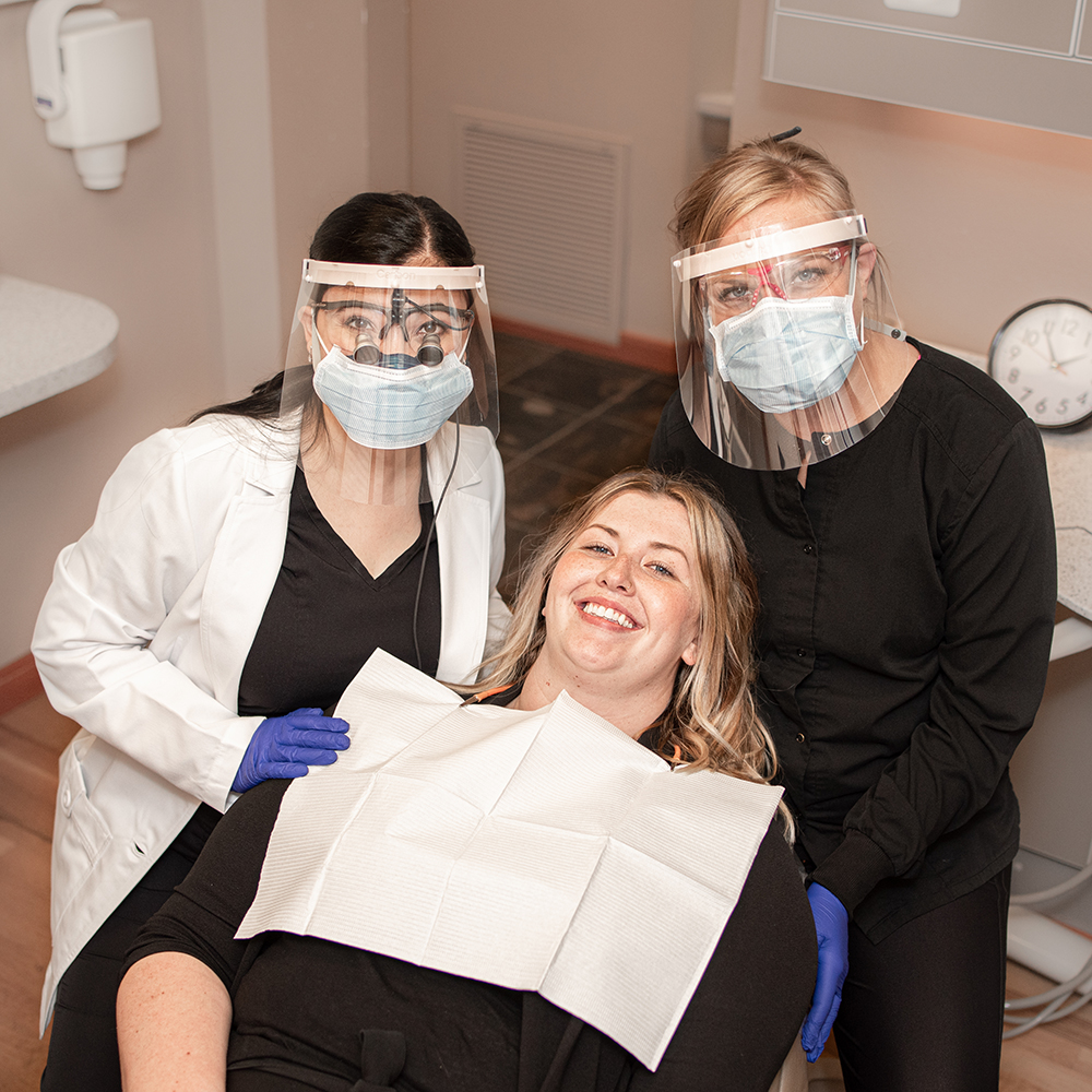Patient and Port Angeles dentist at Laurel Dental Clinic.